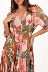 Kelda Dress - Green Multi