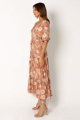Kelda Dress - Tan Floral