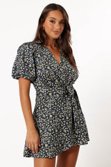 Kenn Wrap Mini Dress - Indigo Vanilla