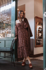 Keziah Long Sleeve Maxi Dress - Burgundy Paisley