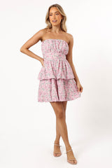 Kingsley Mini Ruffle Dress - Pink Purple