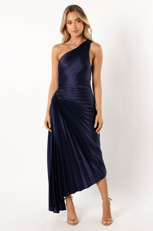 Kleo One Shoulder Maxi Dress - Navy