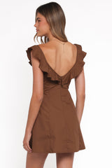 Lacey Mini Dress - Brown