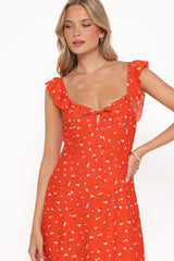 Lacey Mini Dress - Red Floral