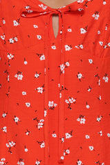 Lacey Mini Dress - Red Floral
