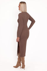 Laney Long Sleeve Midi Dress - Olive