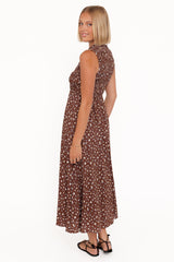 Lanna Maxi Dress - Brown Floral
