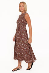 Lanna Maxi Dress - Brown Floral