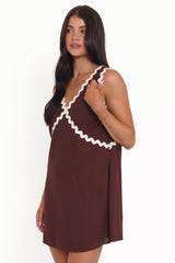 Lark Mini Dress - Brown