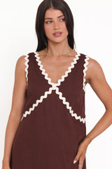 Lark Mini Dress - Brown