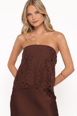 Lelita Strapless Maxi Dress - Brown