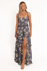 Lillee Tiered Maxi Dress - Lavender Floral