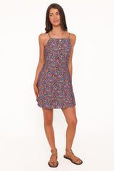 Lindsay Mini Dress - Blue Denim Ditsy