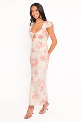 Liona Midi Dress - Cream Floral
