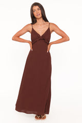 Lorella Midi Dress - Dark Brown