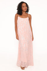 Lumina Jacquard Maxi Dress - Pink