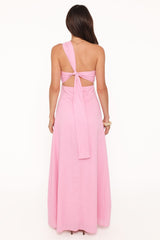 Luna One Shoulder Maxi Dress - Pink