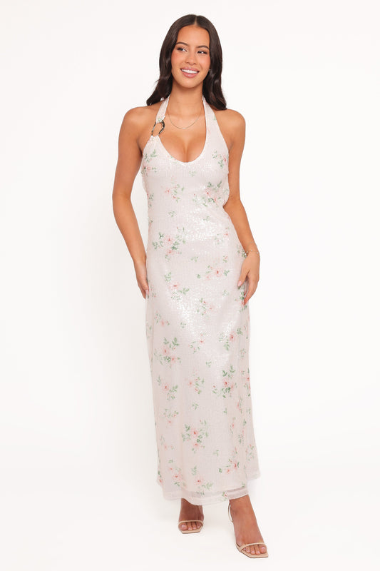 Lunara Maxi Dress - Sequin Floral