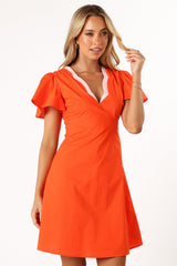 Lyle Mini Dress - Orange/Pink