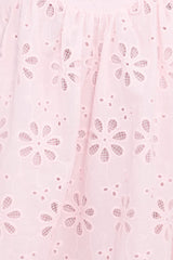 Lynne Mini Dress - Pink Broderie