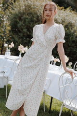 Mabella Midi Dress - Peach Ditsy Floral