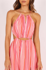 Madam Midi Dress - Pink Stripe