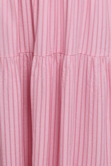 Maisie Strapless Midi Dress - Pink Stripe