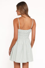 Makayla Mini Dress - Green Stripe
