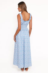 Marlena Midi Dress - Blue Floral
