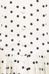 Marlie Off Shoulder Mini Dress - Cream Polka Dot