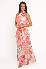 Martha Maxi Dress - Orange Floral