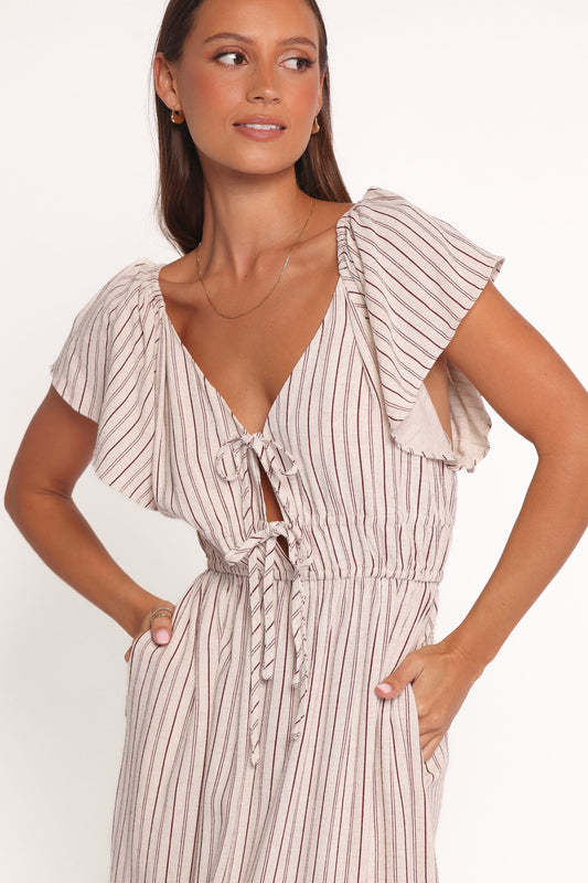 Martin Maxi Dress - Cherry Red Stripe