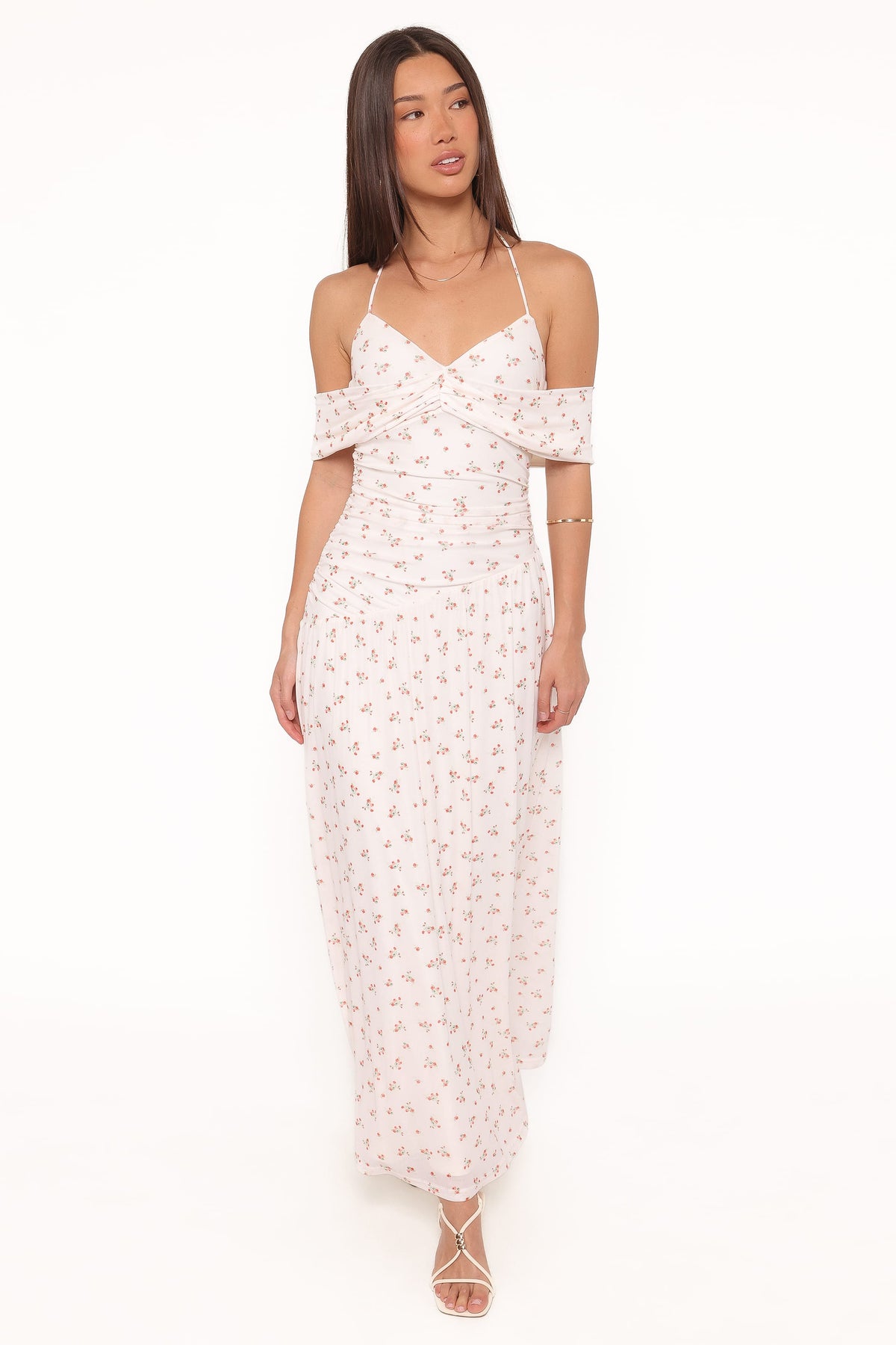 Mayven Maxi Dress - White Ditsy