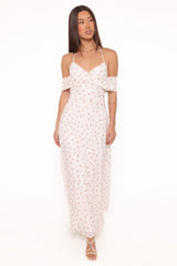 Mayven Maxi Dress - White Ditsy