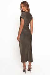 Mel Midi Dress - Black/Light Gold
