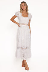 Melania Midi Dress - White