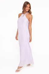 Melody Plisse Halter Maxi Dress - Lavender