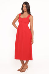 Melrose Midi Dress - Red