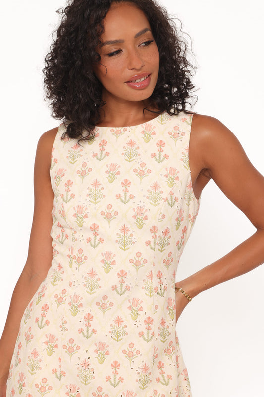 Memphis Mini Dress - Coral Floral