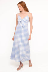 Menora Maxi Dress - Blue Gingham