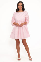 Micaela Long Sleeve Mini Dress - Pink
