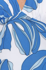 Minyama Halterneck Mini Dress - Blue Palm