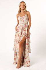 Mito Tiered Maxi Dress - Cream Floral