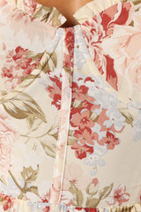 Mito Tiered Maxi Dress - Cream Floral