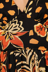 Nadalyn Midi Dress - Black/Multi
