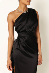 Nadia One Shoulder Maxi Dress - Black