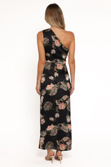 Nadia One Shoulder Maxi Dress - Blurred Floral