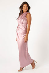 Nadia One Shoulder Maxi Dress - Dusty Rose