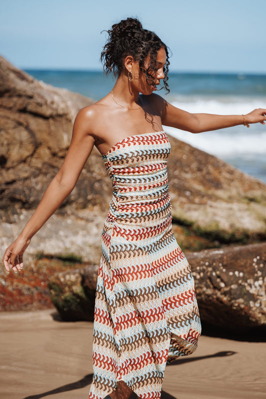 Navia Midi Dress - Multi Stripe