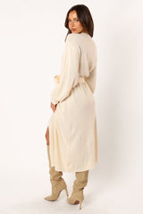 Nova Wrap Knit Midi Dress - Taupe